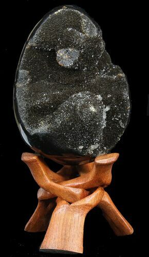 Septarian Dragon Egg Geode - Crystal Filled #40894